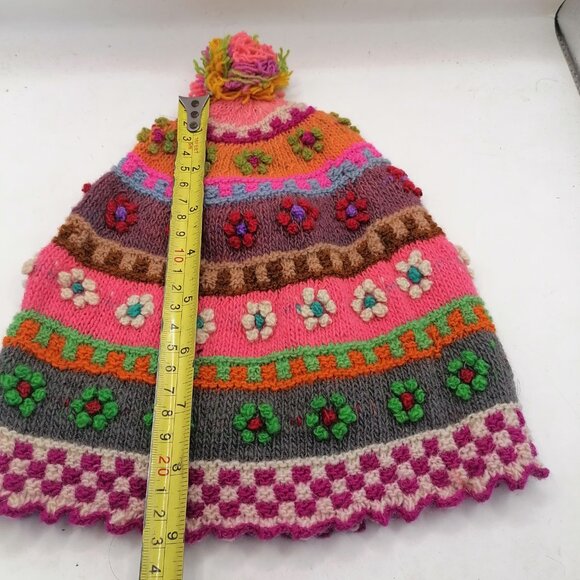 Unisex Chullo Knitted Wool Dyed Natural Plants Warm Winter - Picture 9 of 9